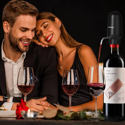 Wine Aerator, Electric Wine Decanter, Automatic Wine Pourer, One Touch Wine Dispenser, Wine Lover Gifts for Red and White Wine Re-Chargeable